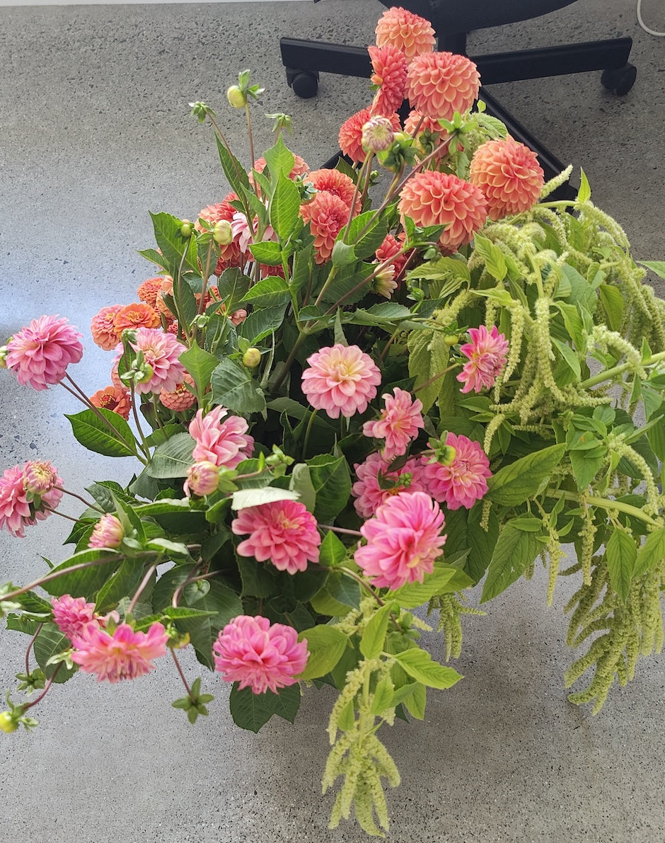 DIY bucket of Earth-friendly Flowers